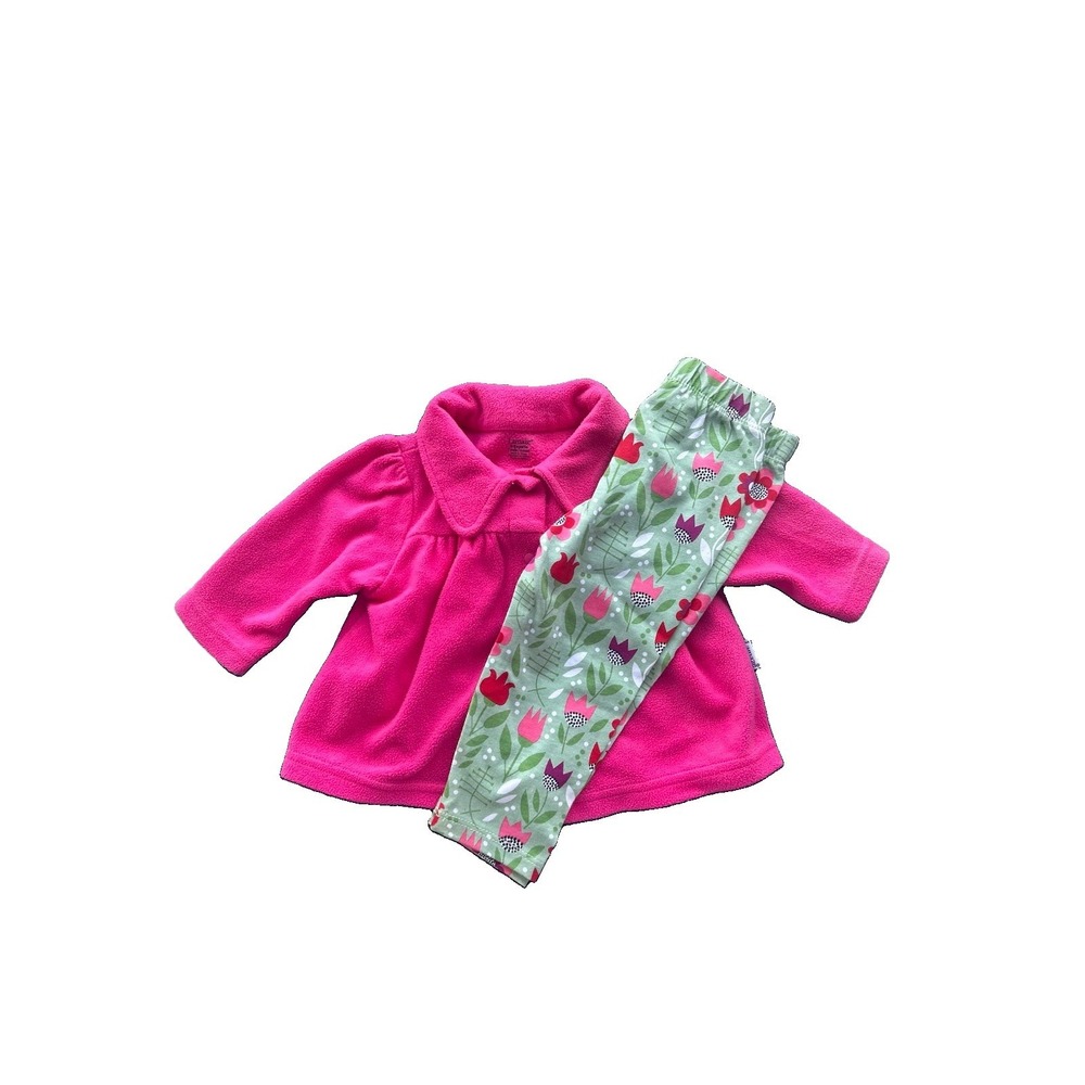 Lamaze Baby Girl Fleece Top & Floral Leggings Outfit Set (0–3M / 6M)